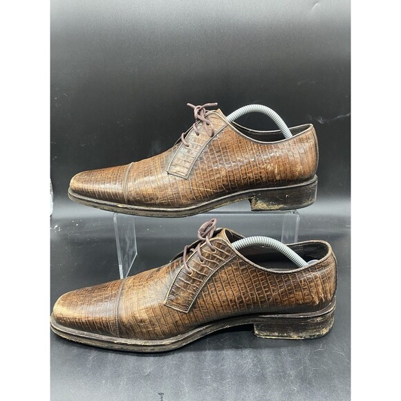 Cole Haan Cap-Toe Oxford Alligator Skin Mens Size 10M C04129 Brown Loafer main image 4